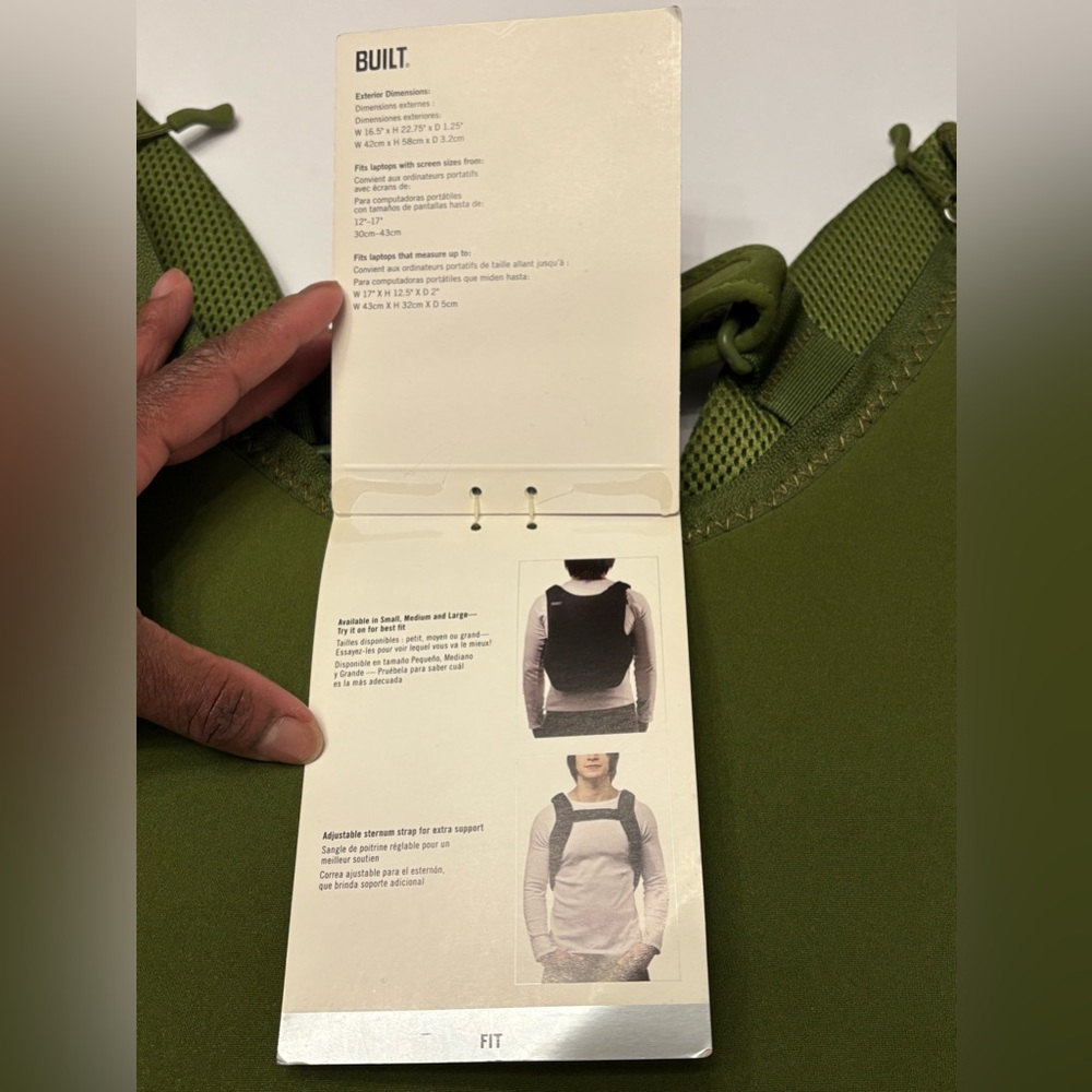 Built NWT Olive Laptop Backpack - Picture 7 of 7
